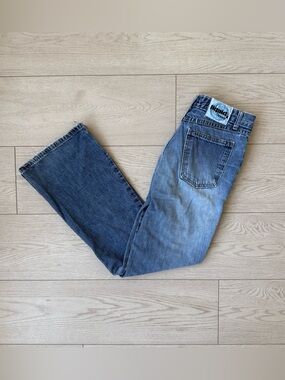 Vintage Liquid X Jeans Low Flare Bootcut Embroidered Size 3 Made In Canada y2k